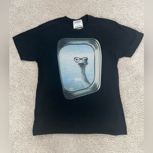 Kid Dangerous Black T-Shirt with Ostrich Graphic